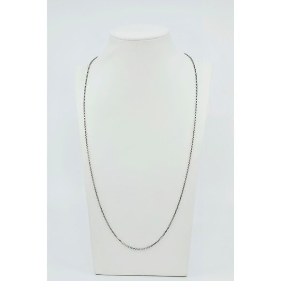 David Yurman .925 Sterling Silver 1.7mm Round Box Chain Necklace - 26" Length - Picture 4 of 13